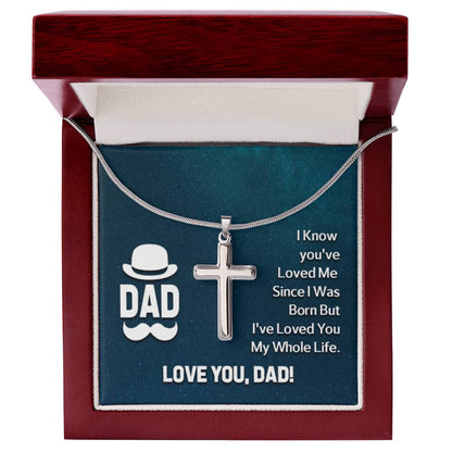 Dad - I know - Artisan Cross Necklace Gift for Dad - Personalize Memories
