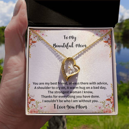 To My Beautiful Mom - You're My Best Friend - Forever Love Necklace - Best Gift for Mom - Personalize Memories