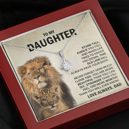 To My Daughter Necklace from Dad – Stand Tall – Alluring Beauty Necklace - Personalize Memories