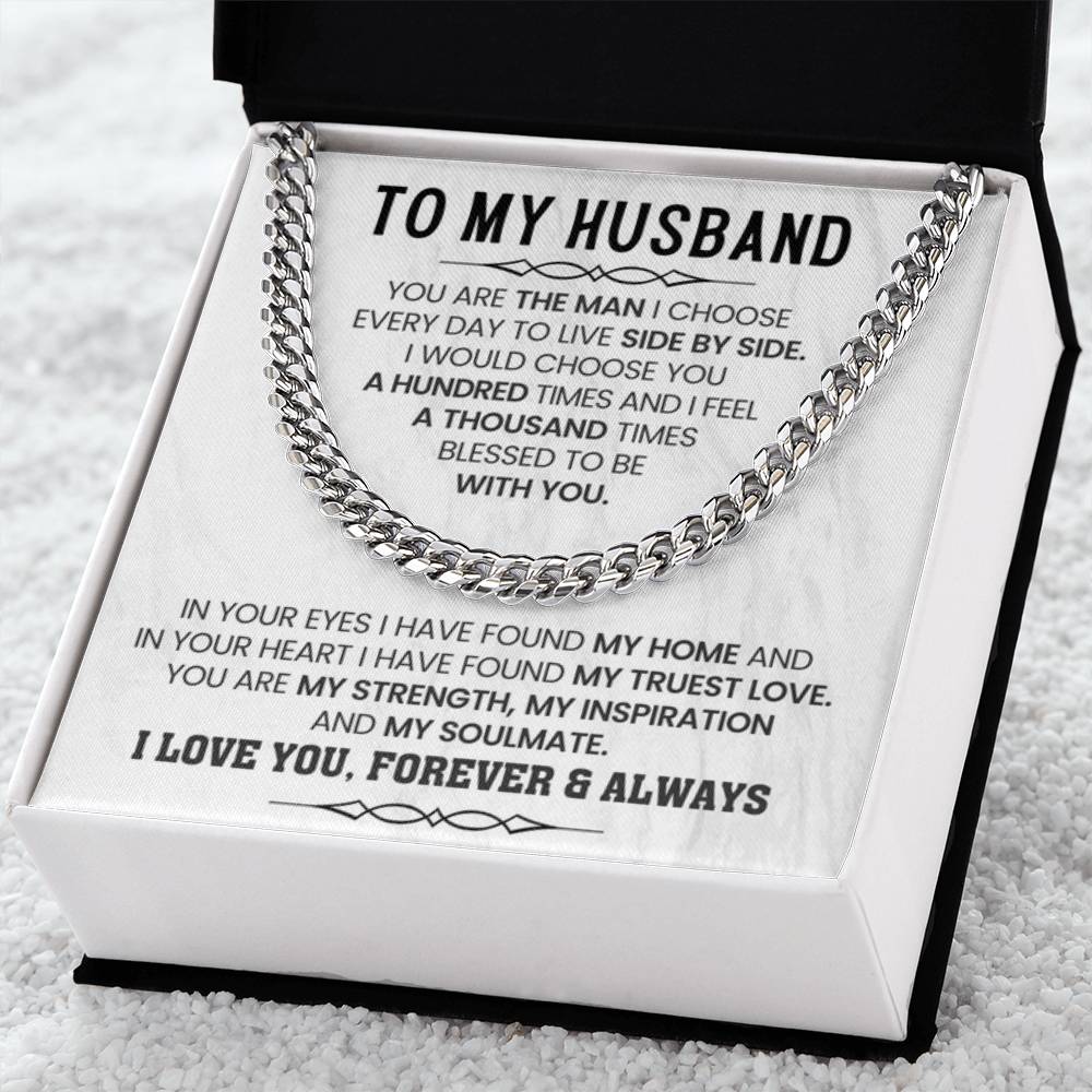 Cuban Link Chain Husband Gift – Birthday & Valentine’s Day from Wife - Personalize Memories
