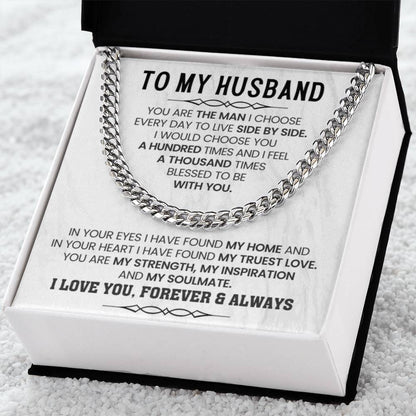 Cuban Link Chain Husband Gift – Birthday & Valentine’s Day from Wife - Personalize Memories