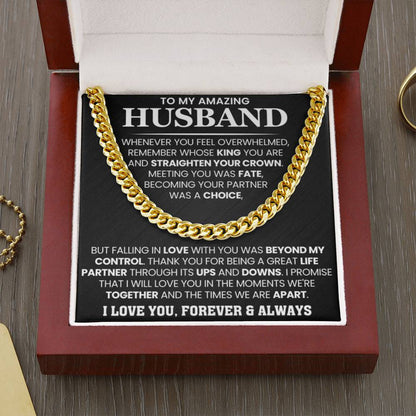 To My Husband – Cuban Link Chain – Anniversary & Birthday Gift from Wife - Personalize Memories