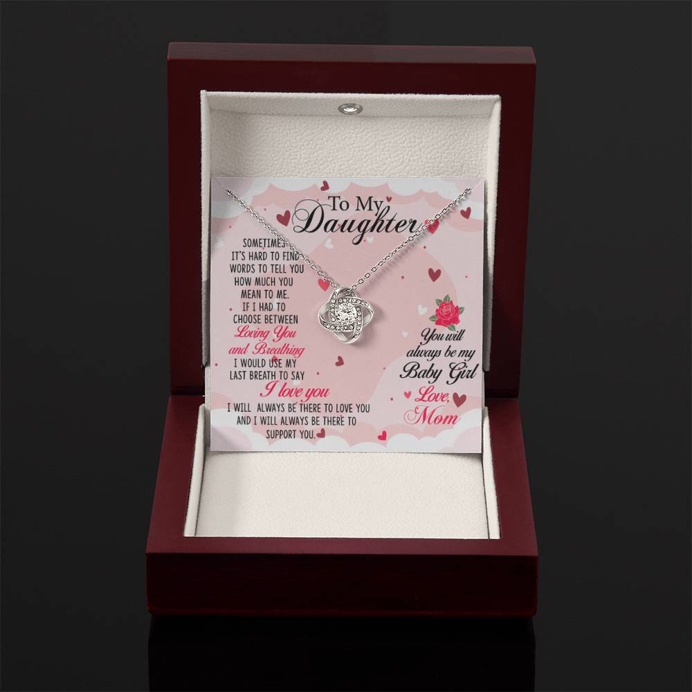 To My Daughter Necklace – Gift for Daughter from Mom – Love Knot Necklace - Personalize Memories