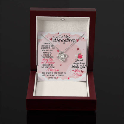 To My Daughter Necklace – Gift for Daughter from Mom – Love Knot Necklace - Personalize Memories