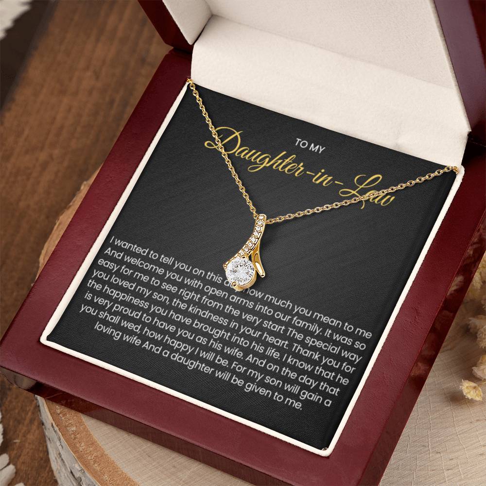 To My Daughter In Law - Gift for Daughter in Law - Alluring Beauty Necklace - Personalize Memories