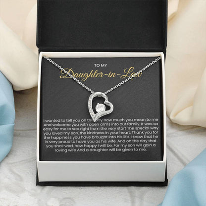 To My Daughter In Law - Gift for Daughter in Law - Forever Love Necklace - Personalize Memories