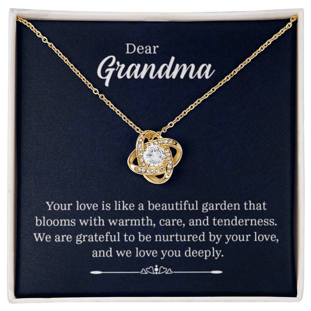 Dear Grandma - Your love is like a beautiful garden - Grandma Gift Grandma - Love Knot Necklace - Personalize Memories