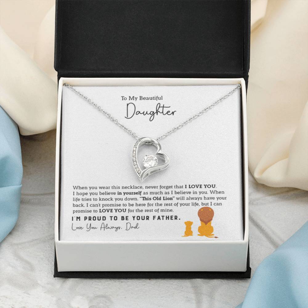 To My Daughter Necklace - Emotional Father to Daughter Jewelry for Birthday, Christmas & Life Happiness - Forever Love Necklace - Personalize Memories