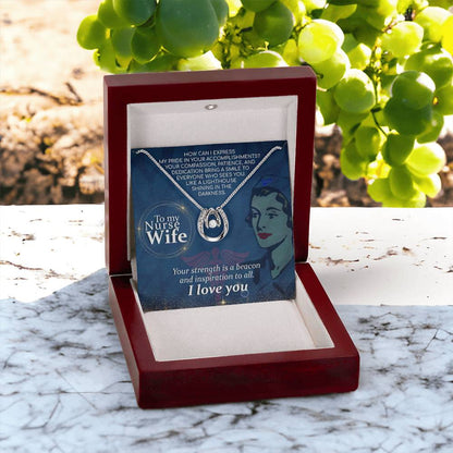 To My Nurse Wife Necklace from Husband - Emotional Jewelry Gift for Anniversary, Birthday & Valentine’s Day - Lucky In Love Necklace - Personalize Memories