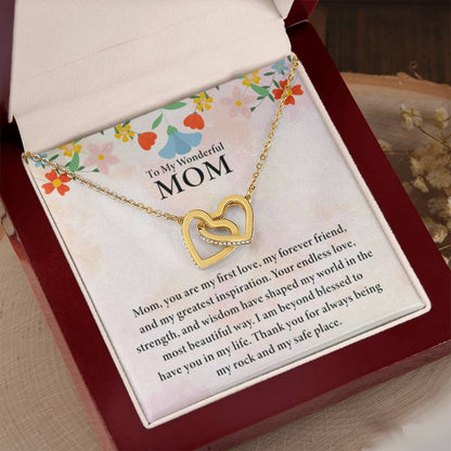 To My Mom - Interlocking Hearts Necklace - Perfect for Birthday, Christmas & Mother's Day - Personalize Memories
