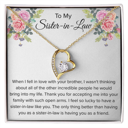 To My Sister In Law Necklace - Gift for Bonus Sister - Forever Love Necklace - Personalize Memories