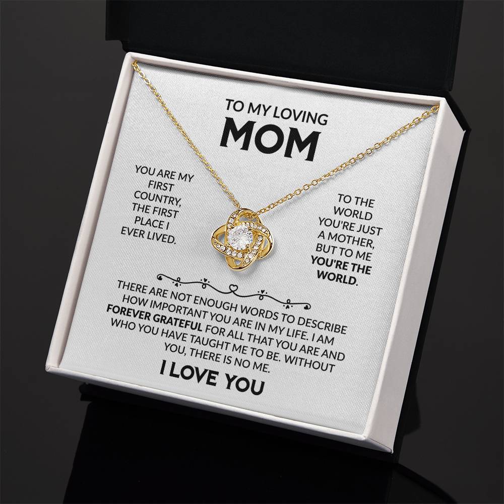 Gift for Mom - I Am Forever Grateful - Love Knot Necklace - Personalize Memories