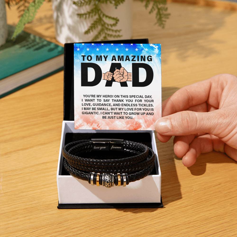 To My Amazing Dad - You're my hero - Gift for Dad - Love You Forever Bracelet - Personalize Memories