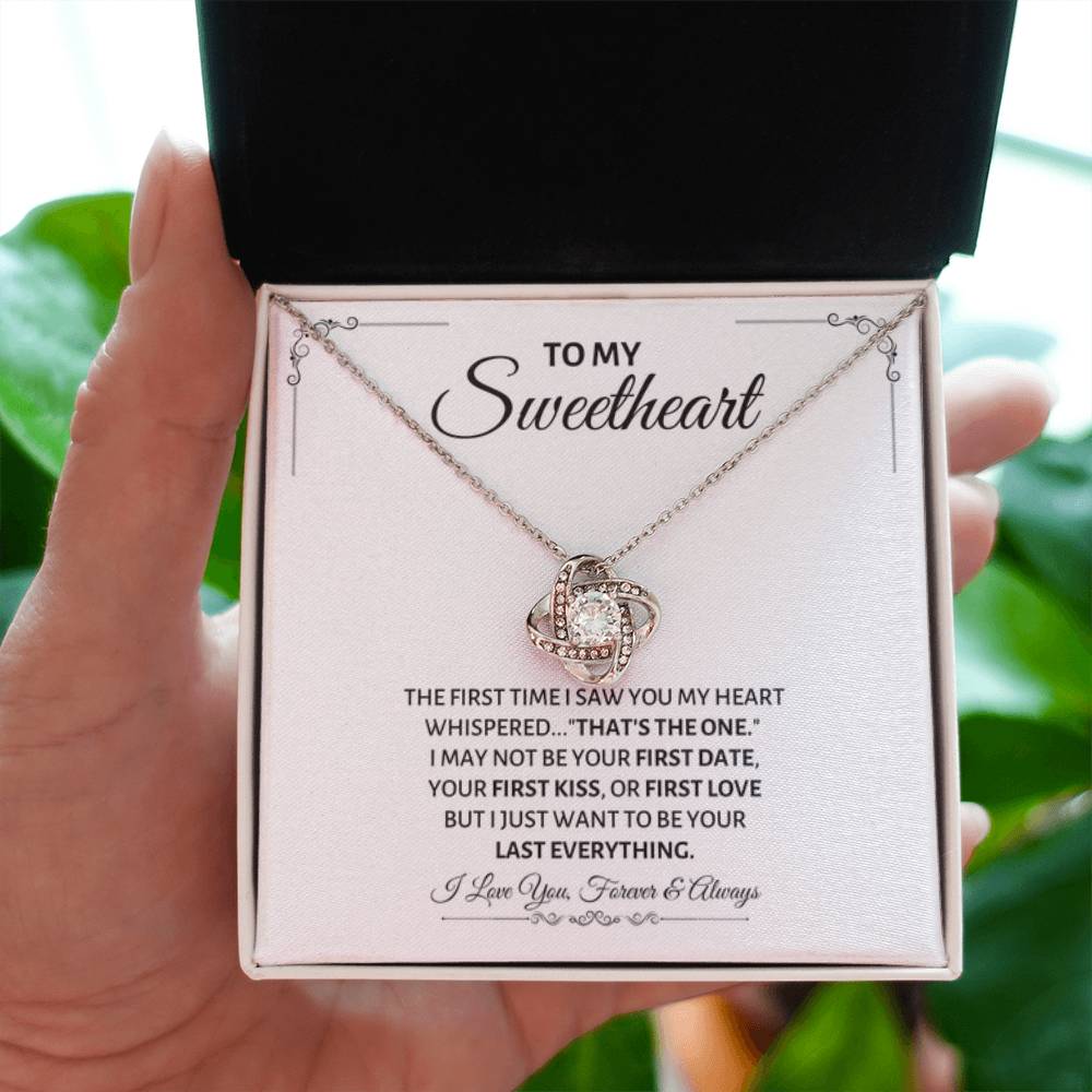 To My Sweetheart Necklace - Gift for Love on Valentine’s Day & Special Days - Love Knot Necklace - Personalize Memories
