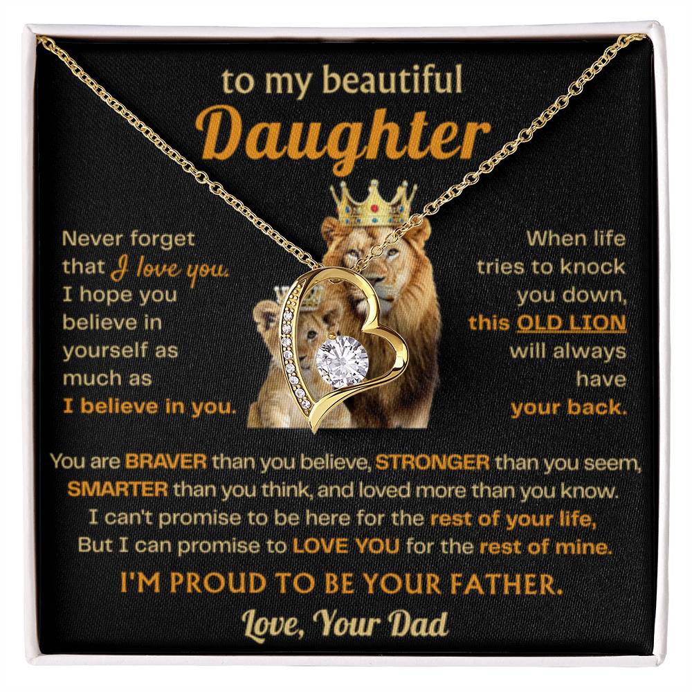 To My Daughter Necklace - Sentimental Jewelry Gift from Dad for Graduation & Life Achievements - Forever Love Necklace - Personalize Memories