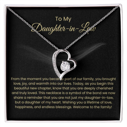 To My Daughter In Law - Forever Love Necklace - Gift for Daughter in Law - Personalize Memories