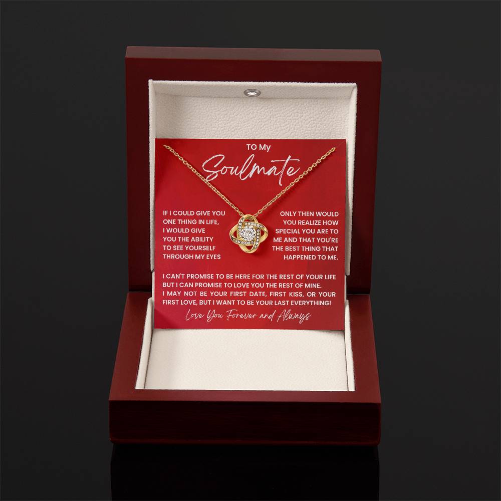 To My Soulmate - Love You Forever And Always - Love Knot Necklace - Personalize Memories