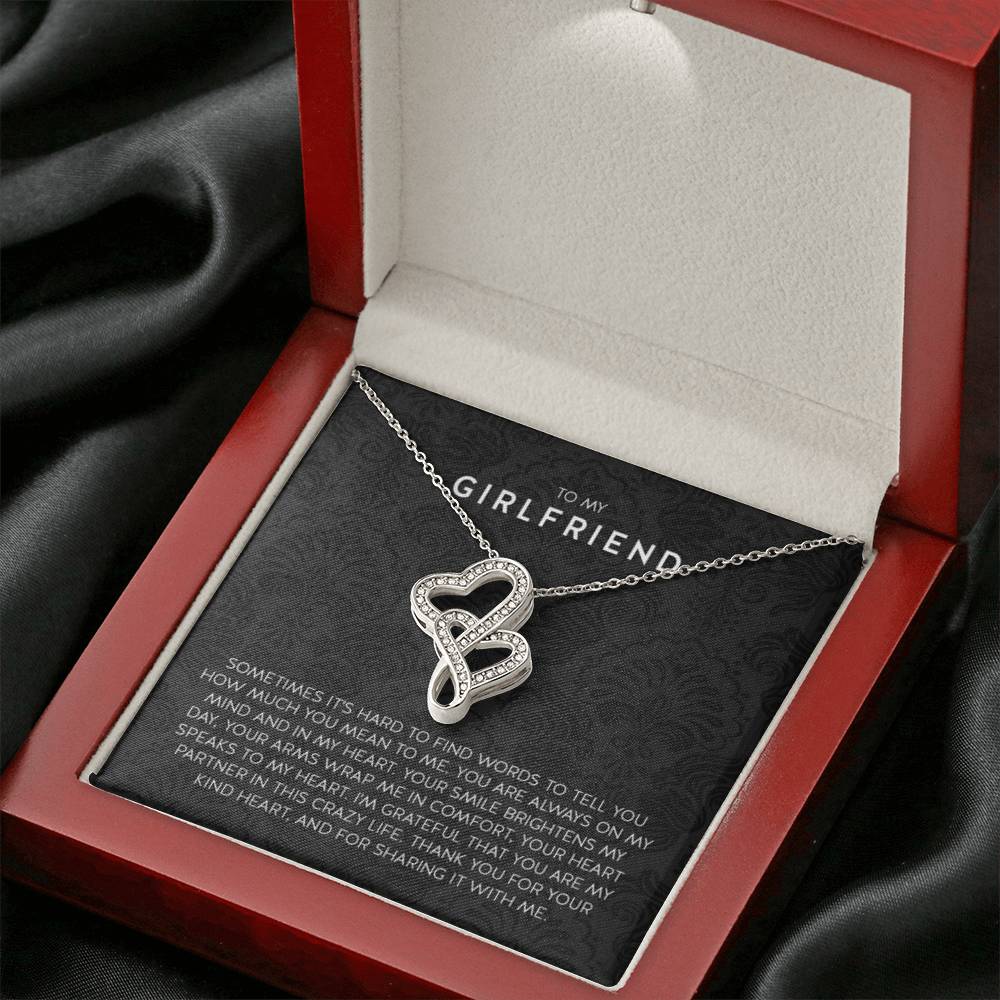 Gift for Girlfriend Necklace - Romantic Jewelry for Valentine’s Day, Birthday & Special Relationship Moments - Heart-to-heart Pendant Necklace - Personalize Memories