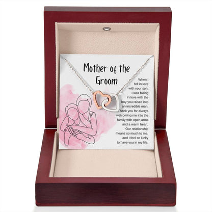 Mother of the Groom Present - Our relationship means so much to me - Interlocking Hearts Necklace - Personalize Memories