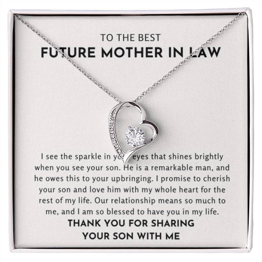 Future Mother In Law Gift - Thank You For Sharing Your Son With Me - Forever Love Necklace - Personalize Memories