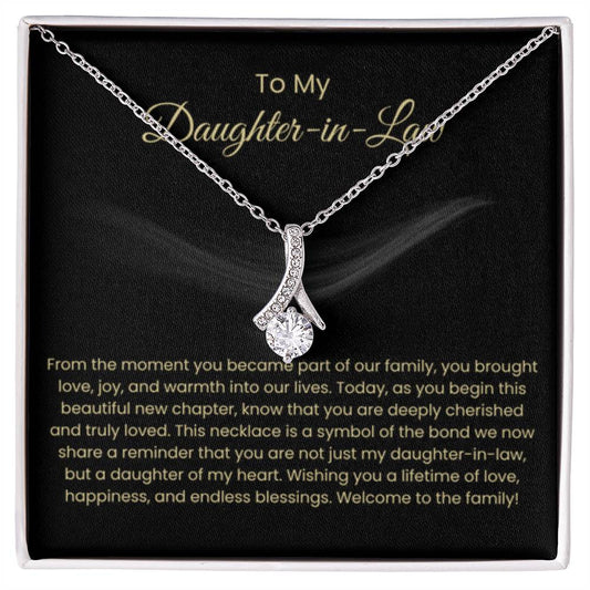 To My Daughter In Law - Alluring Beauty Necklace - Gift for Daughter in Law - Personalize Memories