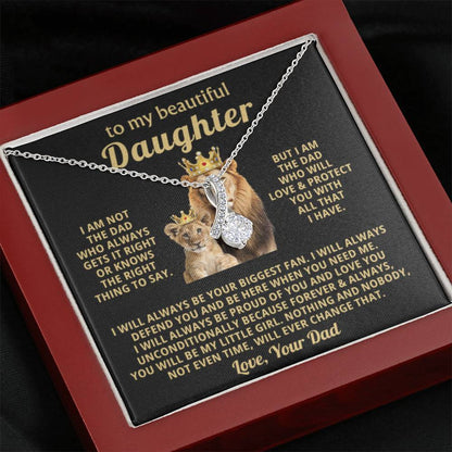 To My Daughter Necklace - Sentimental Birthday Gift from Dad, Meaningful Jewelry for Milestones & Holidays - Alluring Beauty Necklace - Personalize Memories