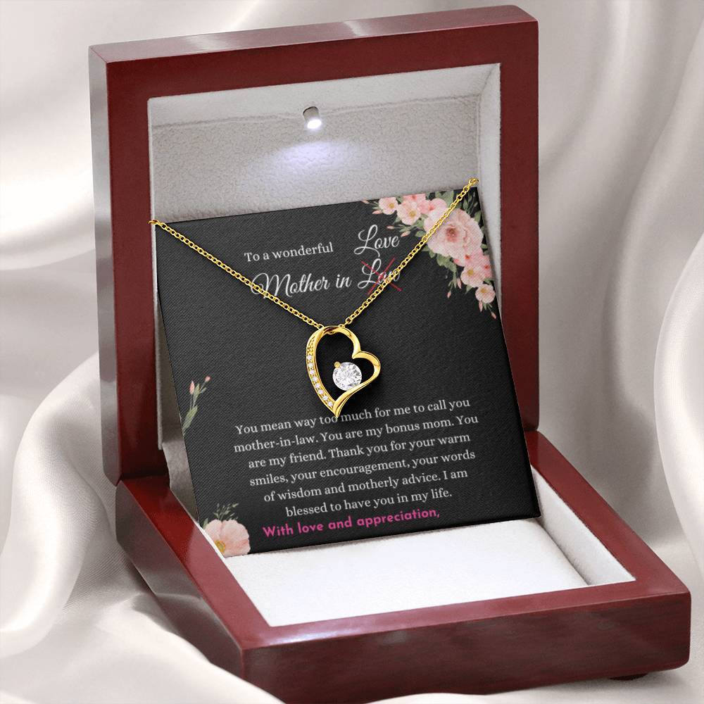 Mother In Law Gift from Daughter In Law - I am blessed to have you in my life - Forever Love Necklace - Personalize Memories