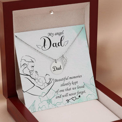 Dad Remembrance Necklace - My Angle Dad - Loss of Dad Gift
