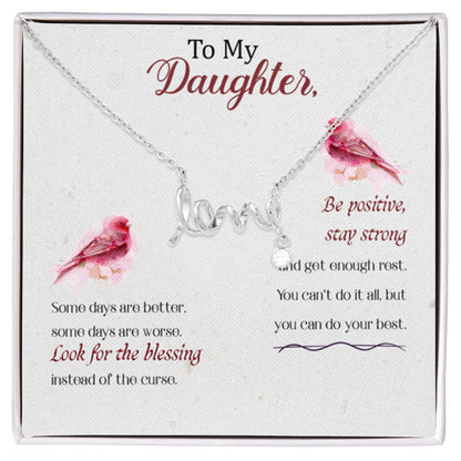 To My Daughter Necklace – Birthday Graduation Special Gift for Daughter – Scripted Love Necklace - Personalize Memories