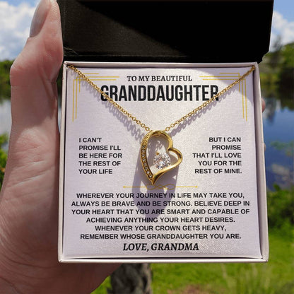 To My Beautiful Granddaughter - I'll Love You For The Rest Of Mine - Forever Love Necklace - Gift for Granddaughter from Grandma - Personalize Memories
