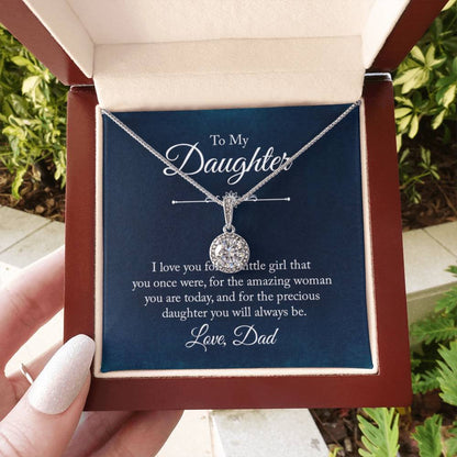 To My Daughter Necklace - Father to Daughter Gift for Graduation, Birthday & Big Life Moments - Eternal Hope Necklace - Personalize Memories