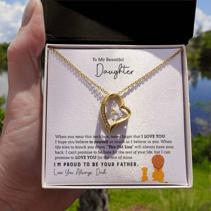 To My Daughter Necklace - Emotional Father to Daughter Jewelry for Birthday, Christmas & Life Happiness - Forever Love Necklace - Personalize Memories