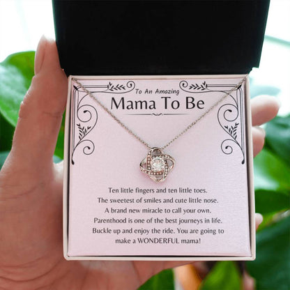 To An Amazing Mama To Be - Ten little fingers and ten little toes - Love Knot Necklace - Gift for New Mom - Personalize Memories