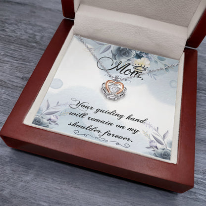 Best Gift for Mom - Your guiding hand - Crown Pendant Necklace - Personalize Memories