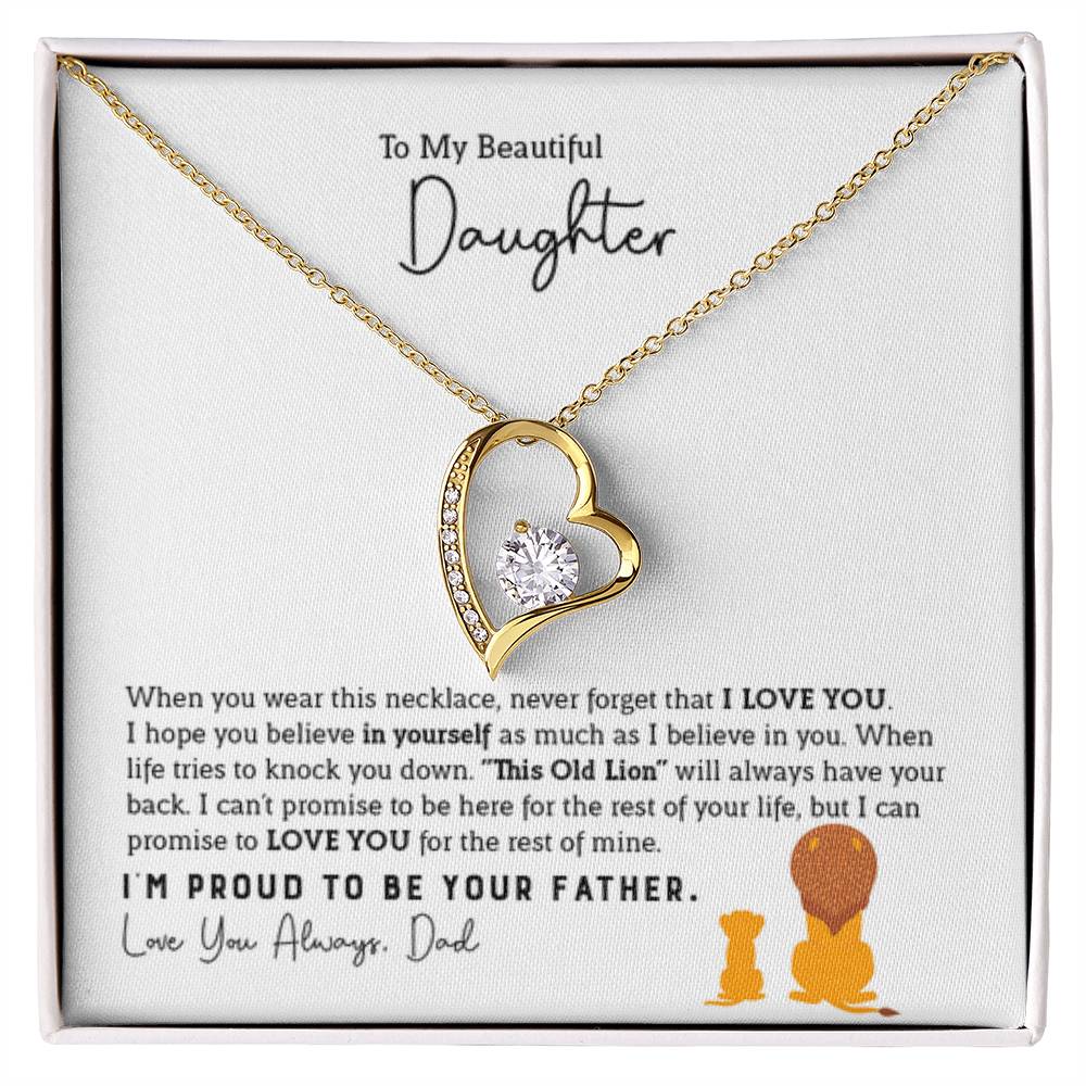To My Daughter Necklace - Emotional Father to Daughter Jewelry for Birthday, Christmas & Life Happiness - Forever Love Necklace - Personalize Memories
