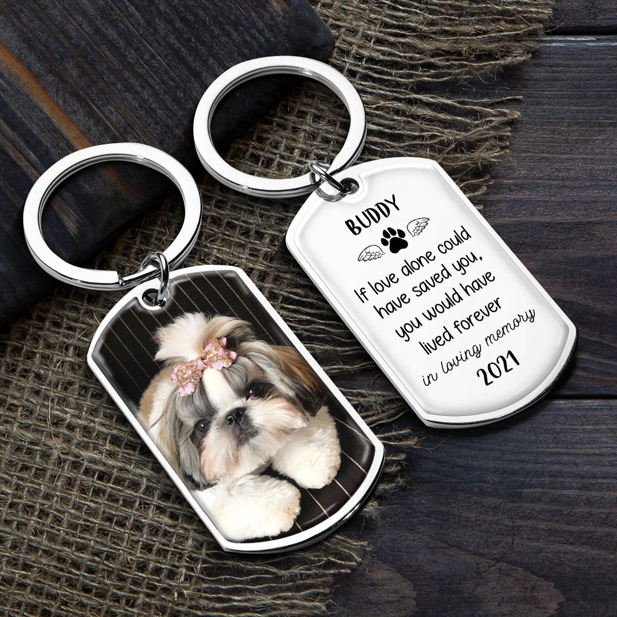 If Love Alone Could Have Saved You - Personalized Pet Memorial Keychain | Dog & Cat Loss Gift - Personalize Memories