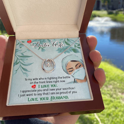 To My Doctor Wife Necklace - Emotional Valentine’s Day Gift from Husband - Lucky In Love Necklace - Personalize Memories
