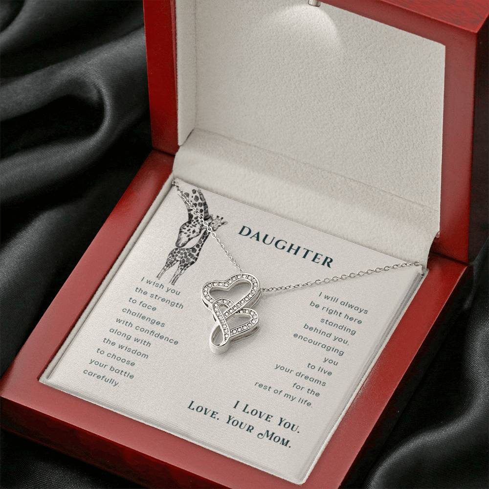 To My Daughter Necklace - Sentimental Birthday Gift from Mom - Heart-to-heart Necklace - Personalize Memories