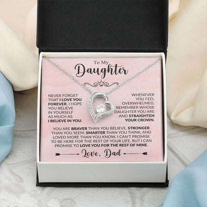 To My Daughter - Never Forget That I Love You - Forever Love Necklace Gift from Dad - Personalize Memories