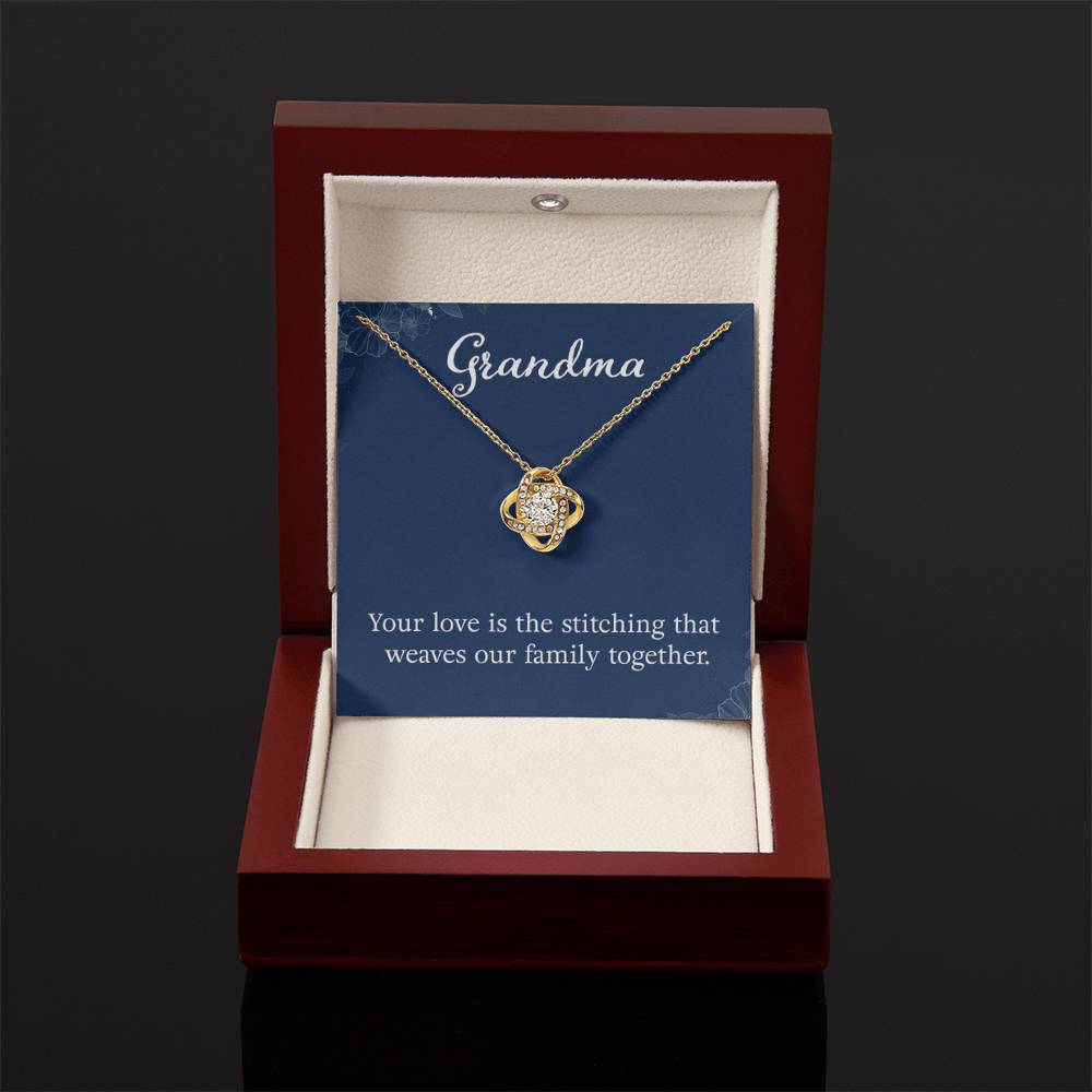 Grandma - Your love is the stitching - Gift for Grandmother Grandma - Love Knot Necklace - Personalize Memories