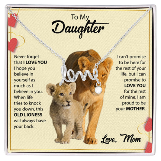To My Daughter Necklace - Proud Mom to Daughter Jewelry for Birthday, Graduation & Special Celebrations - Scripted Love Necklace - Personalize Memories