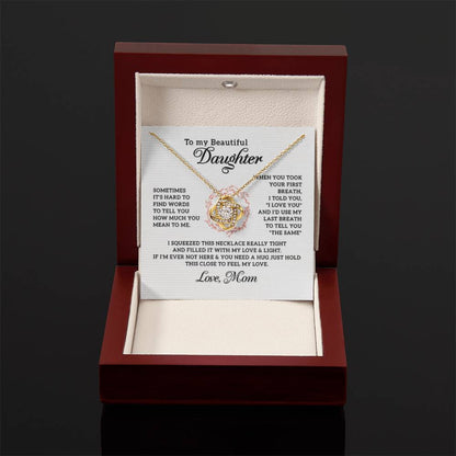 To My Daughter Necklace – Top Gift for Daughter Birthday Graduation – Love Knot Necklace - Personalize Memories