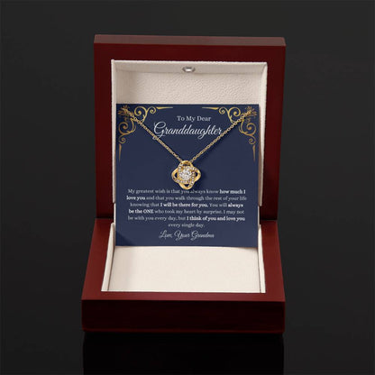 To My Granddaughter Necklace – Christmas Graduation Gift for Granddaughter from Grandma – Love Knot Necklace - Personalize Memories