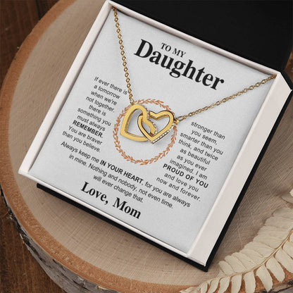 To My Daughter Necklace – Gift for Daughter from Mom – Interlocking Hearts Necklace - Personalize Memories