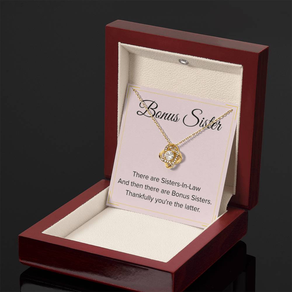 Bonus Sister Necklace Gift - Love Knot Necklace - Personalize Memories