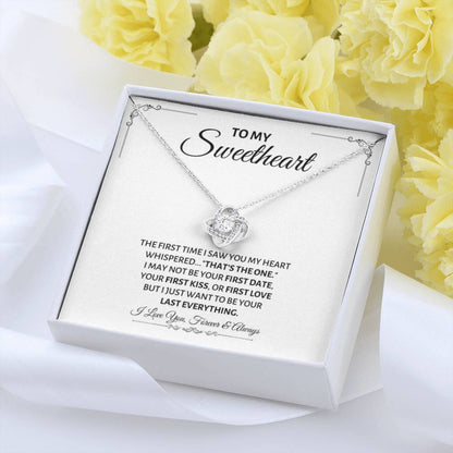 To My Sweetheart Necklace - Gift for Love on Valentine’s Day & Special Days - Love Knot Necklace - Personalize Memories
