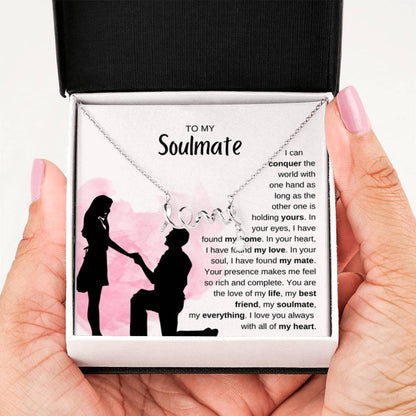 To My Soulmate Necklace - Romantic Soulmate Gift for Her for Christmas & Holiday Gifting - Scripted Love Necklace - Personalize Memories