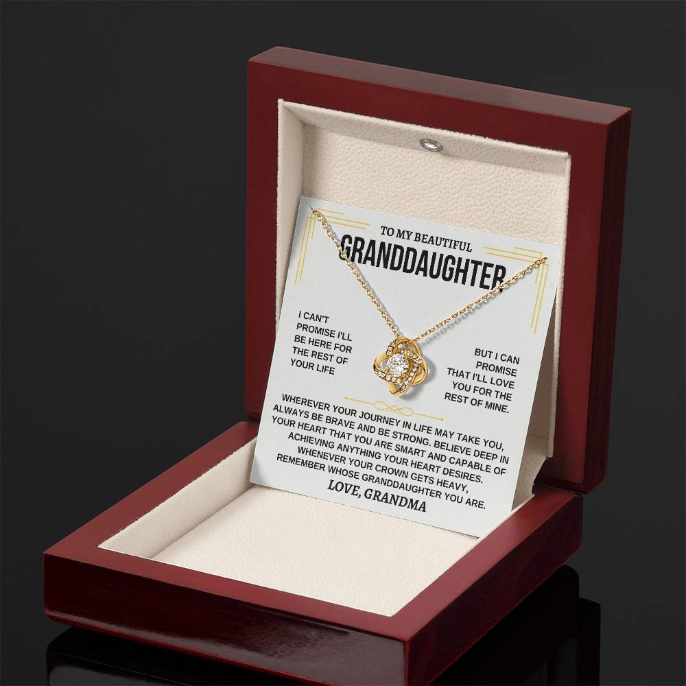 To My Beautiful Granddaughter - I'll Love You For The Rest Of Mine - Love Knot Necklace - Gift for Granddaughter from Grandma - Personalize Memories