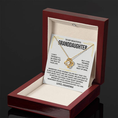 To My Beautiful Granddaughter - I'll Love You For The Rest Of Mine - Love Knot Necklace - Gift for Granddaughter from Grandma - Personalize Memories