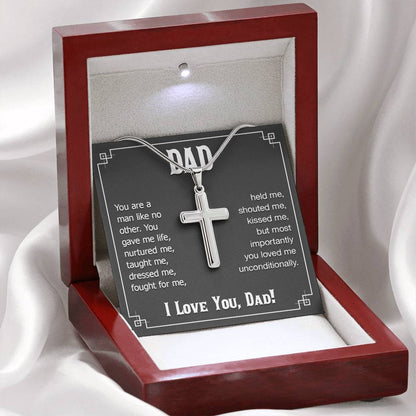 Dad - You are a man like no other - Present for Dad - Artisan Cross Necklace - Personalize Memories